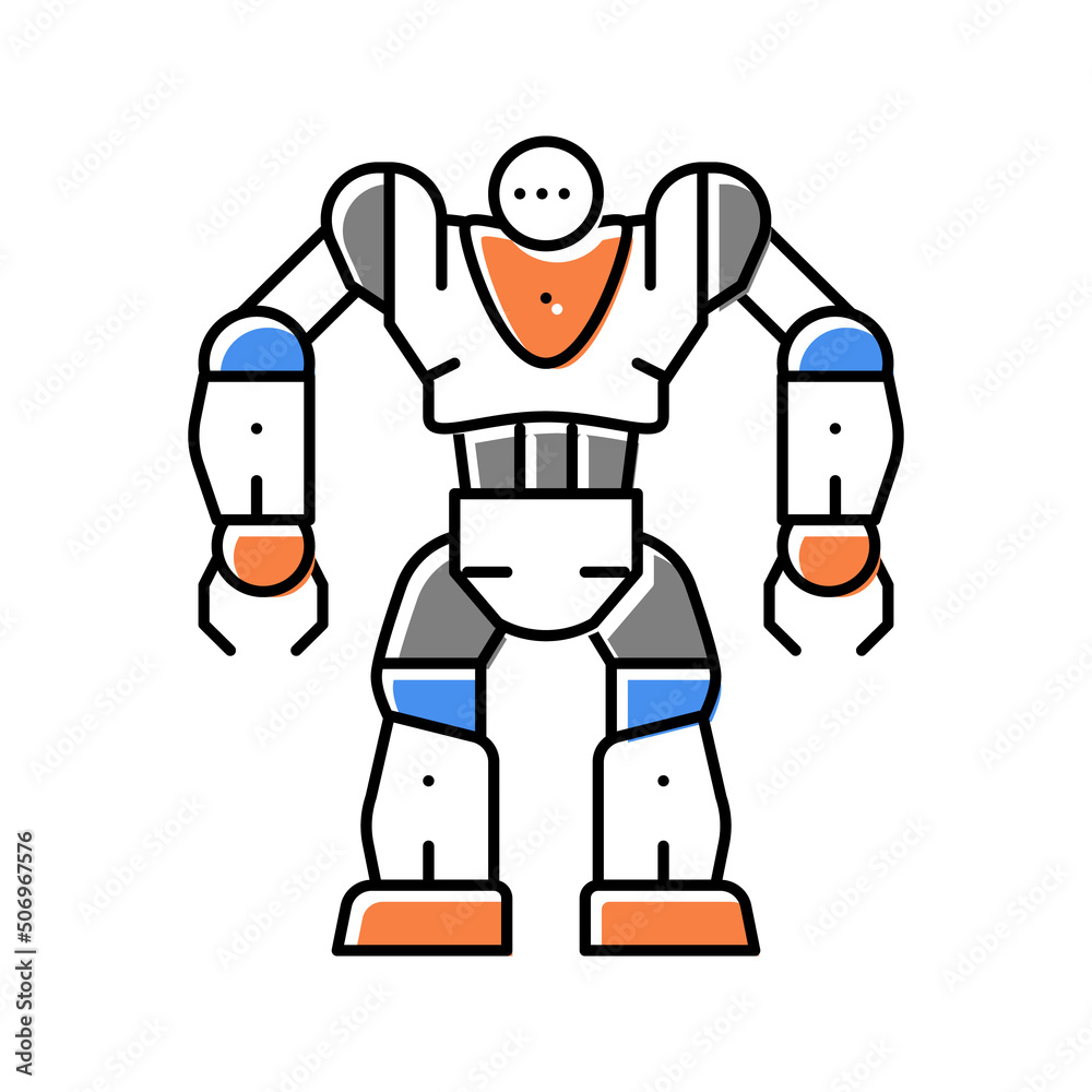 Fototapeta premium cyborg robot color icon vector illustration