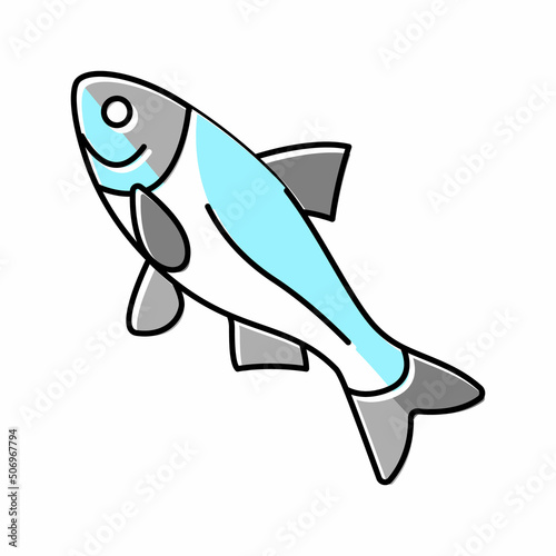 bighead carp color icon vector illustration