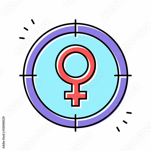 sexism social problem color icon vector illustration