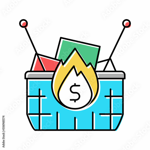 food asset inflation color icon vector illustration