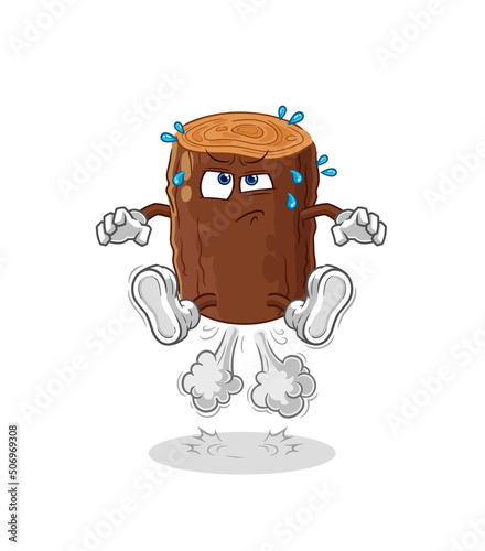 log fart jumping illustration. character vector