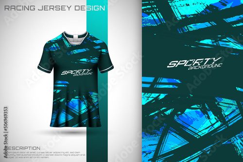 Sports jersey and t-shirt template sports jersey design vector mockup. Sports design for football, racing, gaming jersey. Vector.