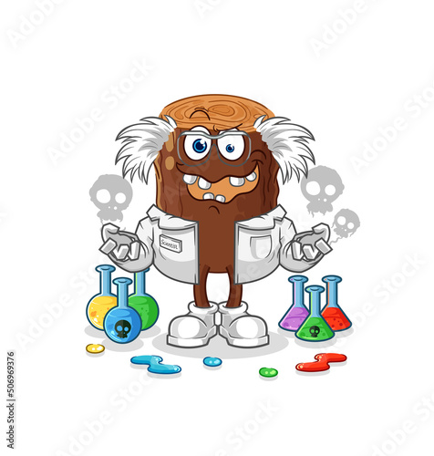 log mad scientist illustration. character vector