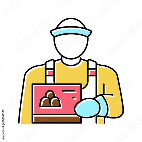 candy seller color icon vector illustration