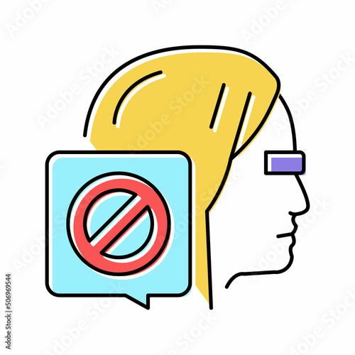 canceled female person color icon vector illustration