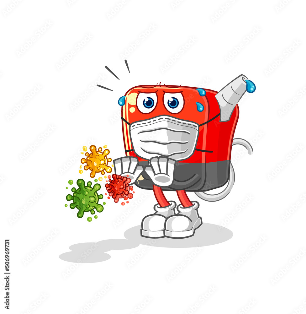 gasoline pump refuse viruses cartoon. cartoon mascot vector gasoline pump refuse viruses cartoon. cartoon mascot vector