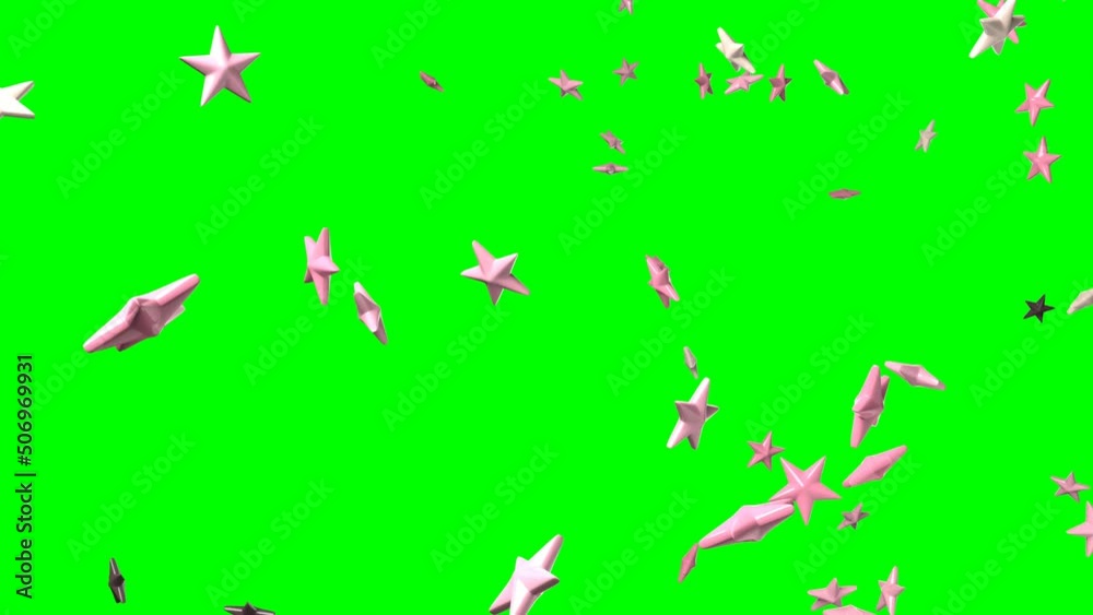 Pink star objects on green chroma key background.
Confetti animation for background.
Pink star objects on green chroma key background.
Confetti animation for background.
