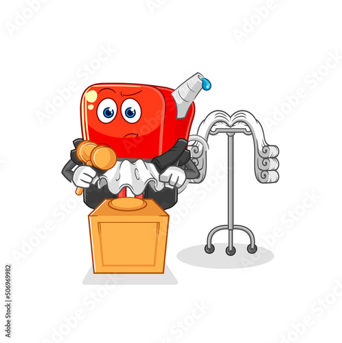 gasoline pump judge holds gavel. character vector