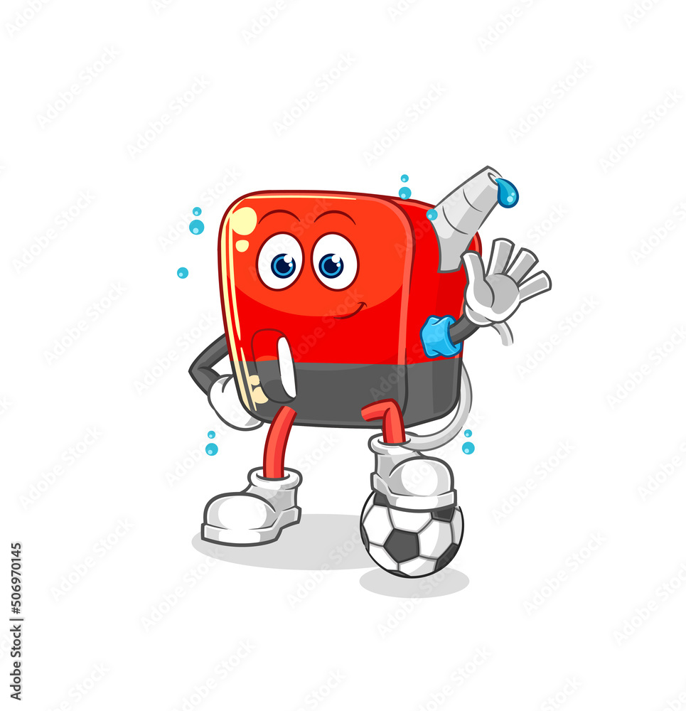 gasoline pump playing soccer illustration. character vector gasoline pump playing soccer illustration. character vector