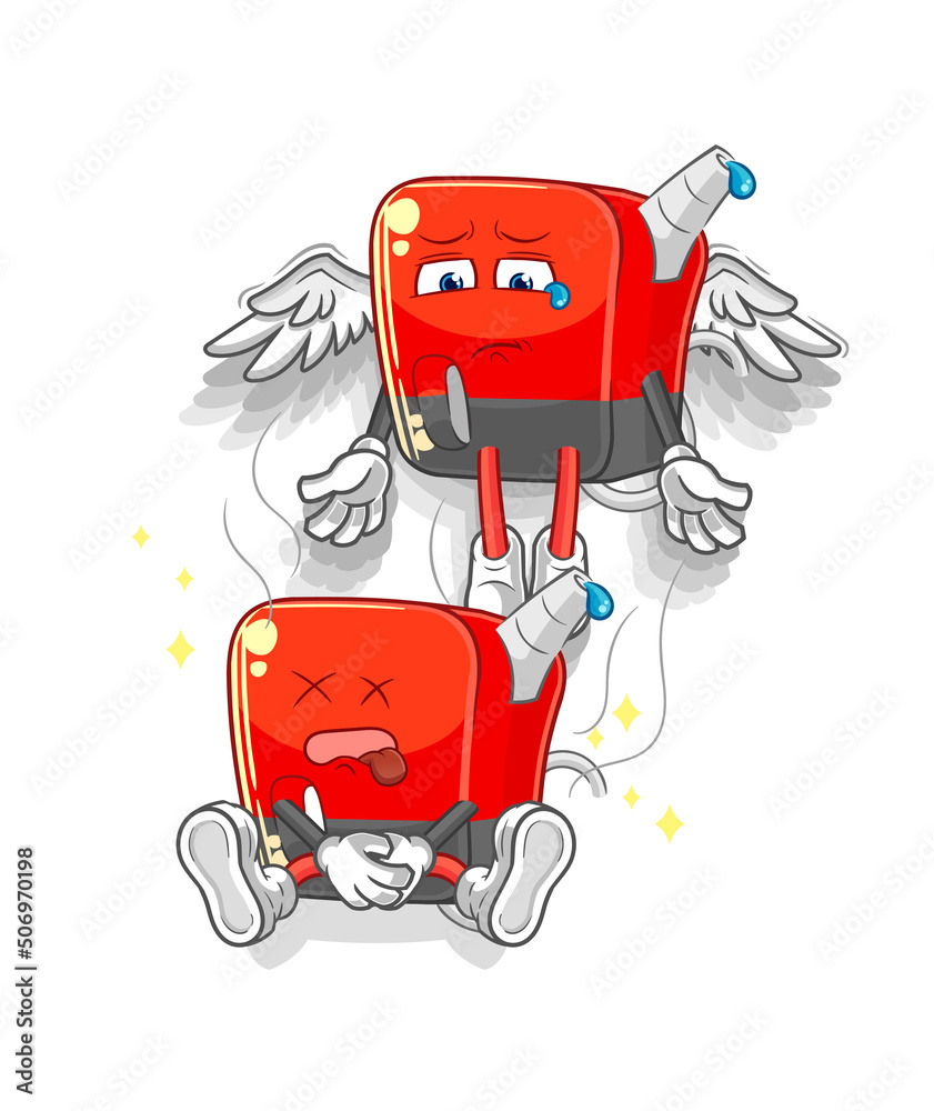 gasoline pump spirit leaves the body mascot. cartoon vector gasoline pump spirit leaves the body mascot. cartoon vector