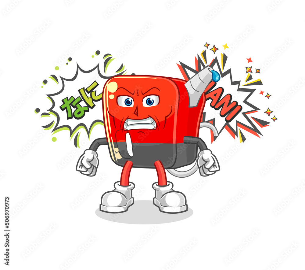 gasoline pump anime angry vector. cartoon character gasoline pump anime angry vector. cartoon character