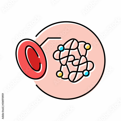 hemoglobin for blood color icon vector illustration