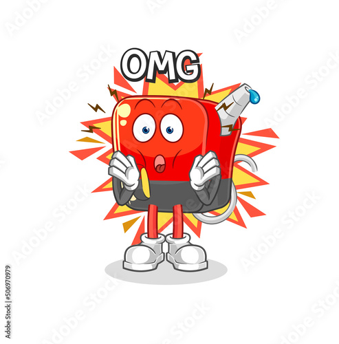 gasoline pump Oh my God vector. cartoon character