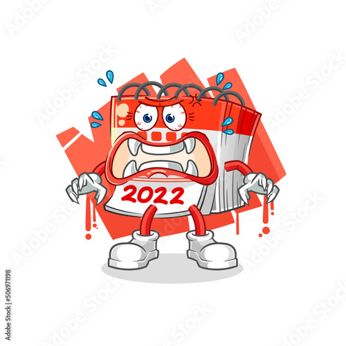 calendar monster vector. cartoon character