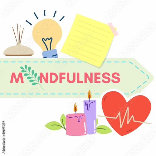 Illustration to promote mindfulness awareness and a healthy lifestyle both mentally and physically 