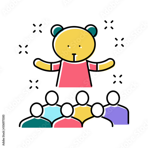animator kids show color icon vector illustration