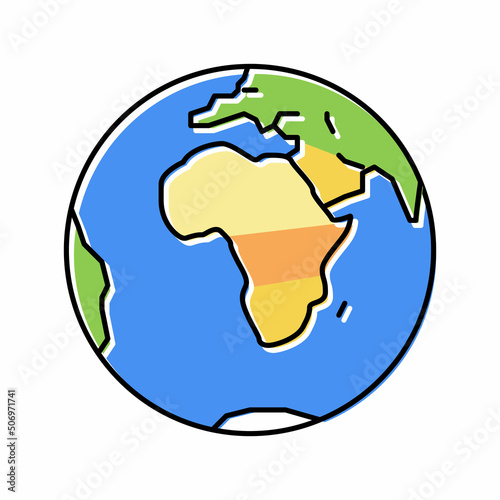 africa continent color icon vector illustration
