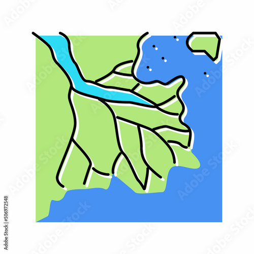 delta river color icon vector illustration