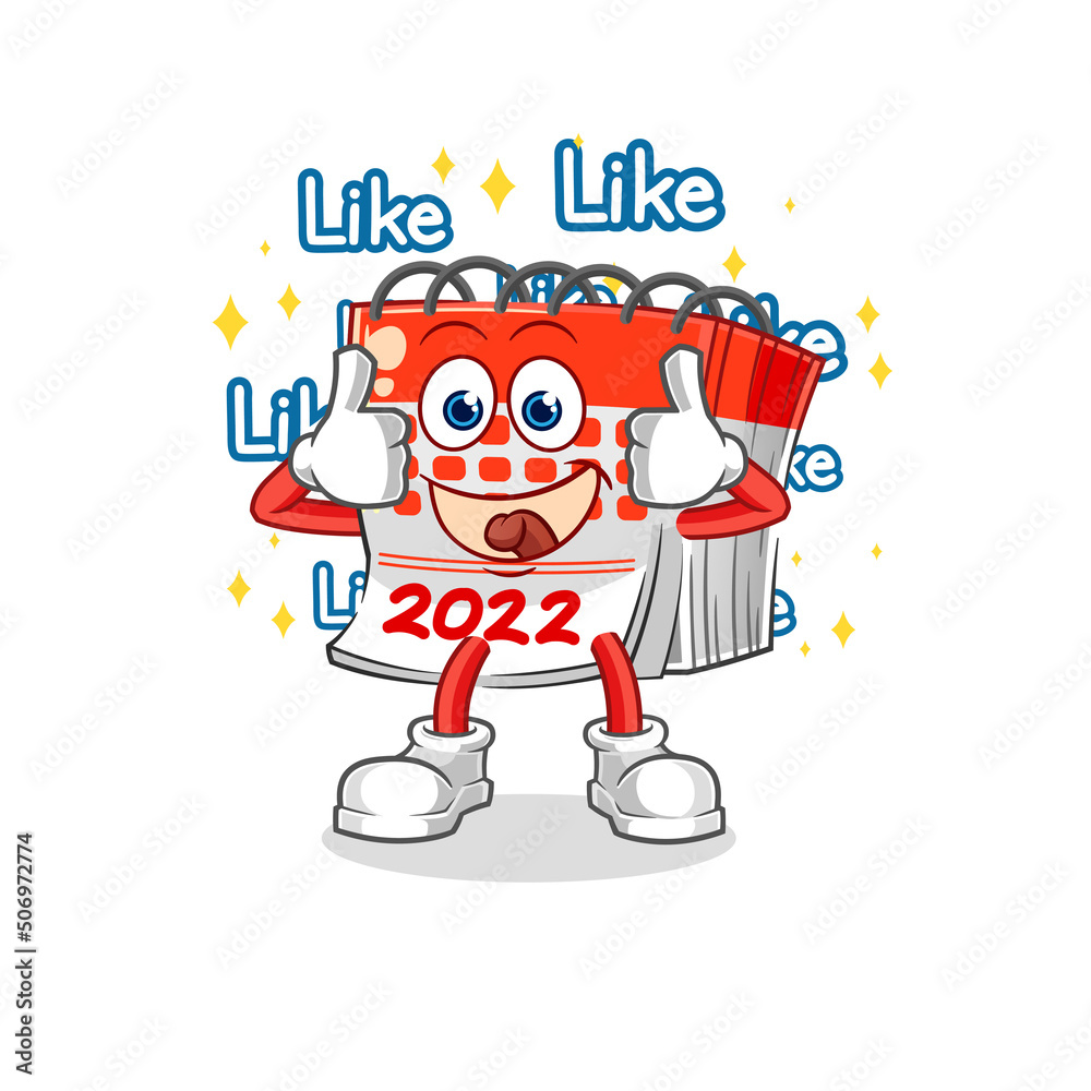 calendar give lots of likes. cartoon vector calendar give lots of likes. cartoon vector