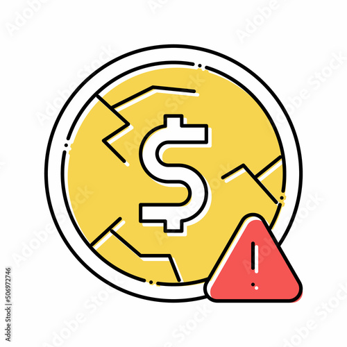 deflation money color icon vector illustration