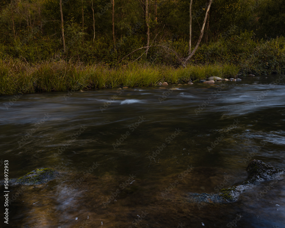 Flowing river in the mountains Flowing river in the mountains