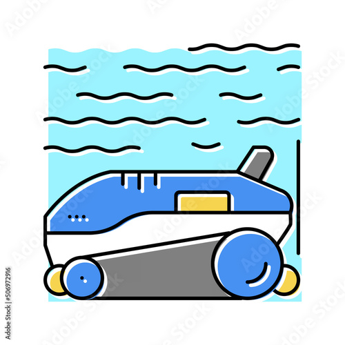 robot cleaner pool color icon vector illustration