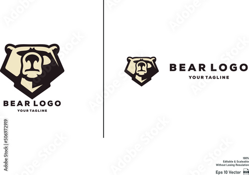 The grizzly bear mascot for esport and sport logo isolated in white background Premium Vector.