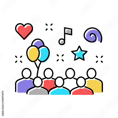 entertainment in amusement park color icon vector illustration