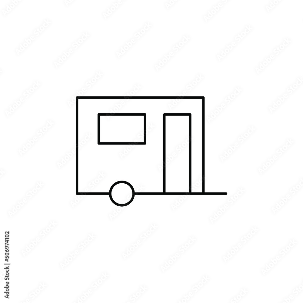 Caravan, Camper, Travel Thin Line Icon Vector Illustration Logo Template. Suitable For Many Purposes. Caravan, Camper, Travel Thin Line Icon Vector Illustration Logo Template. Suitable For Many Purposes.
