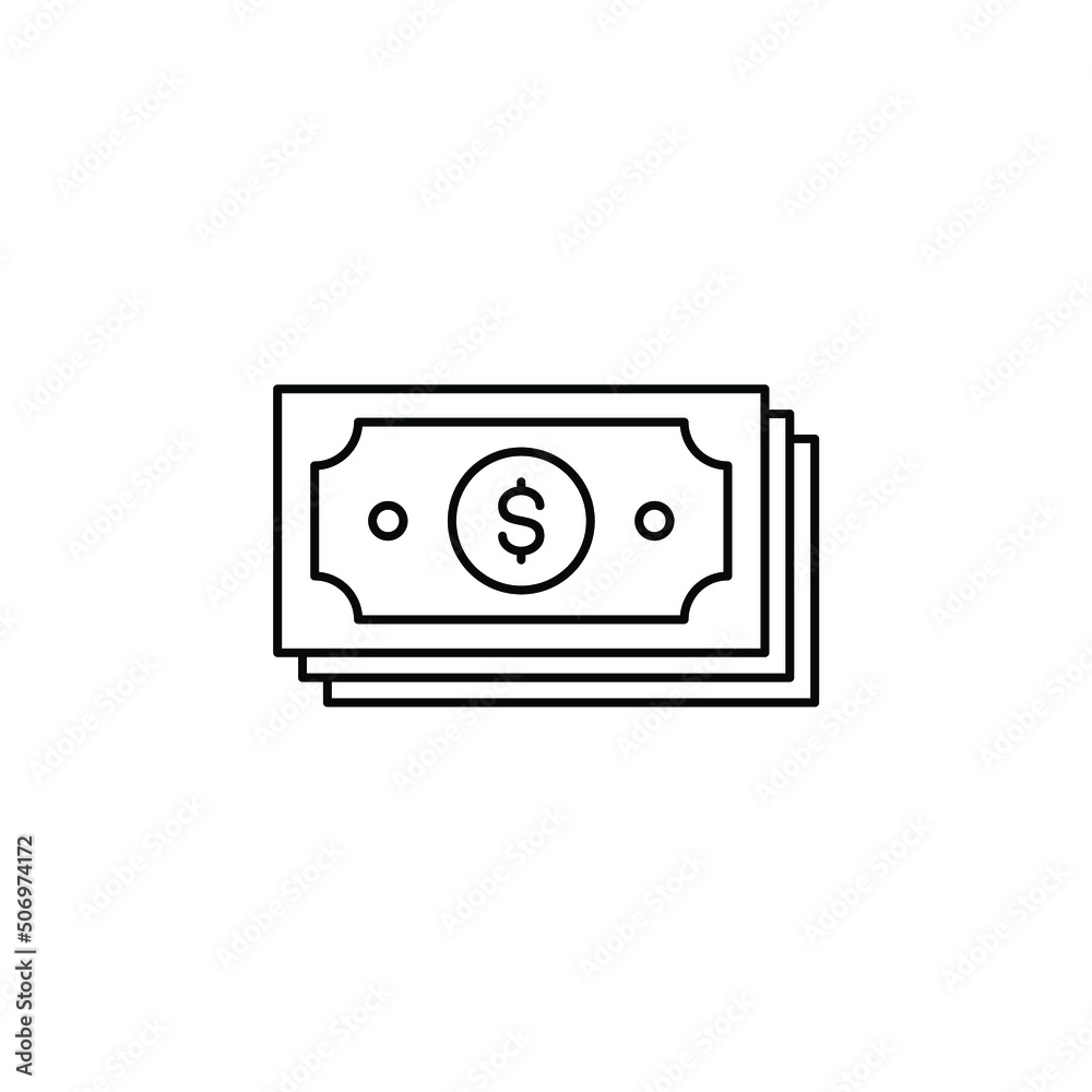 Money, Cash, Wealth, Payment Thin Line Icon Vector Illustration Logo Template. Suitable For Many Purposes. Money, Cash, Wealth, Payment Thin Line Icon Vector Illustration Logo Template. Suitable For Many Purposes.