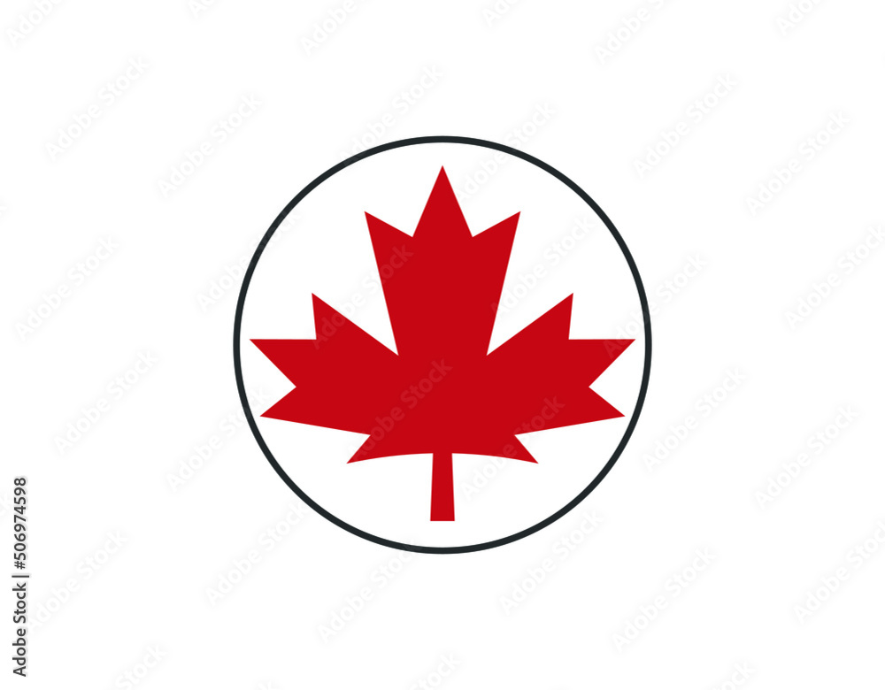 Fototapeta premium Canadian vector icon and autumn leaves