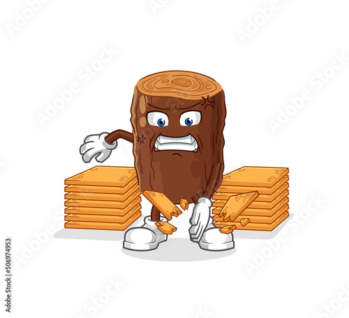 log karate mascot. cartoon vector
