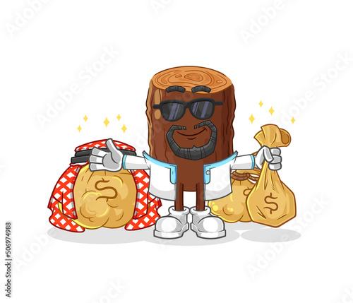 log rich arabian mascot. cartoon vector
