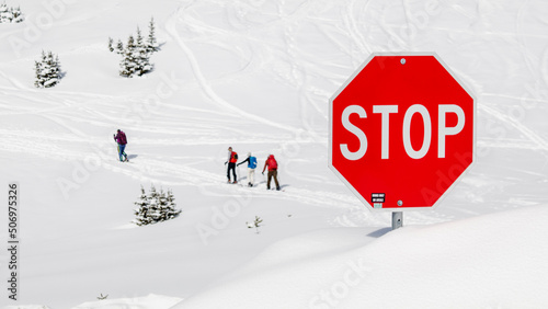 stop sign on the snow © Nathan