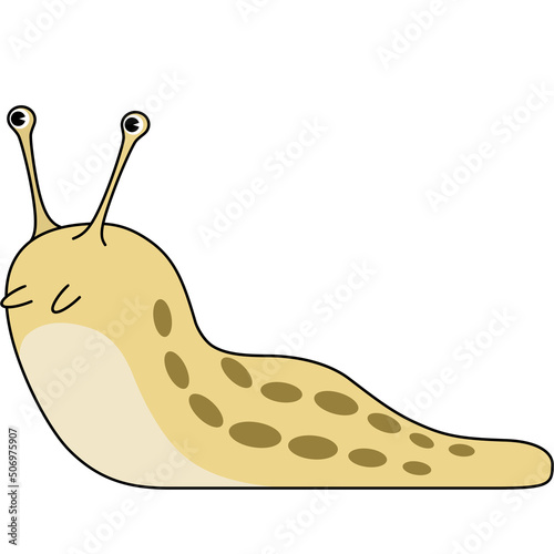 ナメクジのイラスト（アウトラインあり）