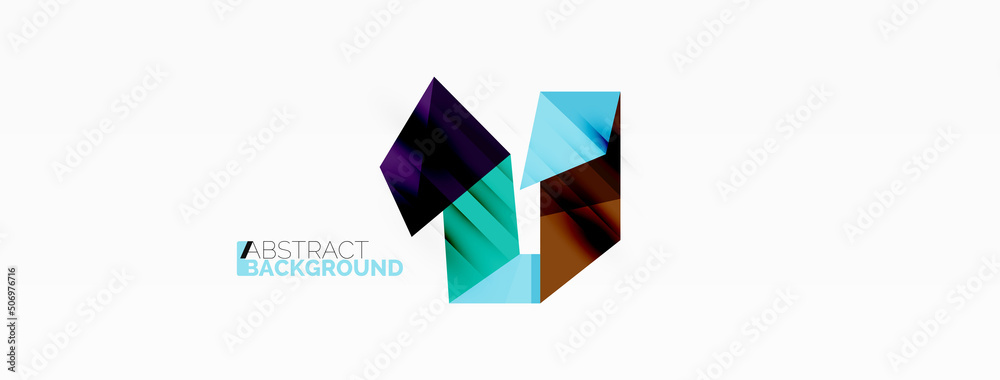 Fototapeta premium Creative geometric wallpaper. Abstract ribbon style line composition. Techno business template for wallpaper, banner, background or landing