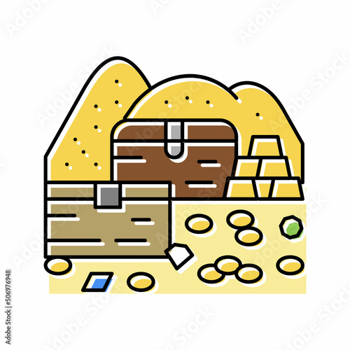 treasury chest color icon vector illustration