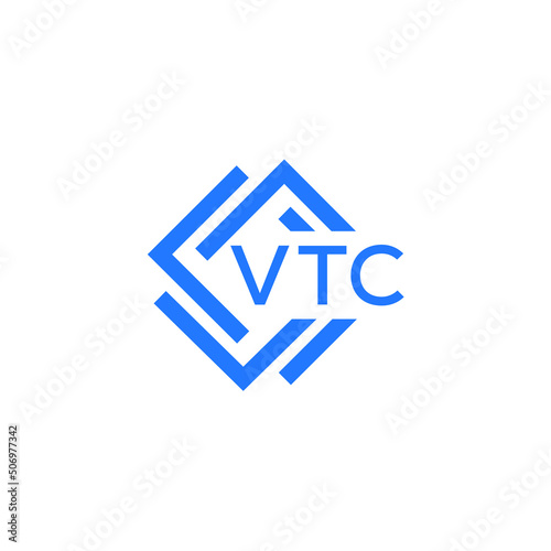 VTC technology letter logo design on white  background. VTC creative initials technology letter logo concept. VTC technology letter design.
 photo