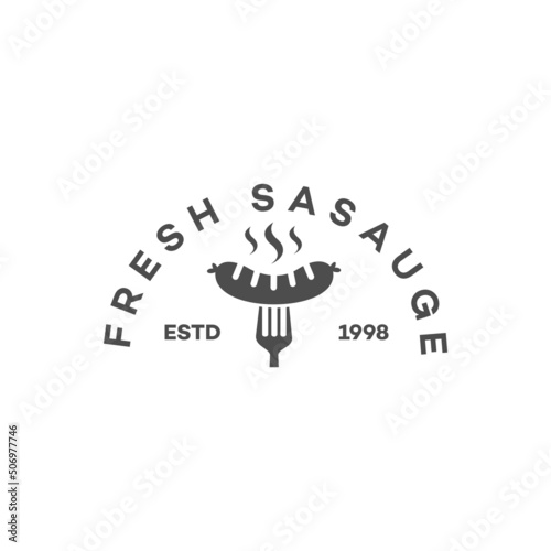 fresh sasauges, concept sign, outline vector illustration, linear symbol. photo