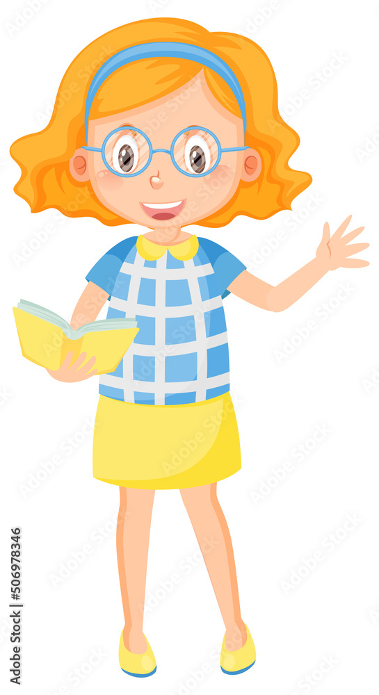 A female teacher in cartoon style A female teacher in cartoon style