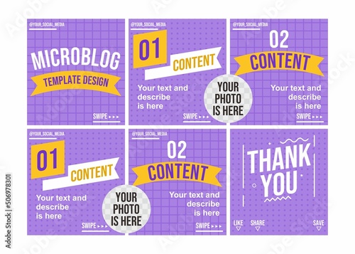 Microblog and carousel template design for your social media content.