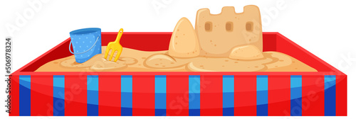 Children sand pit  on white background