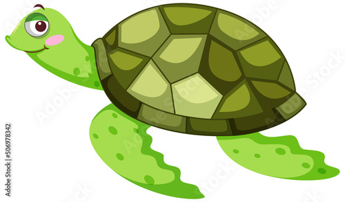 Green turtle in cartoon character