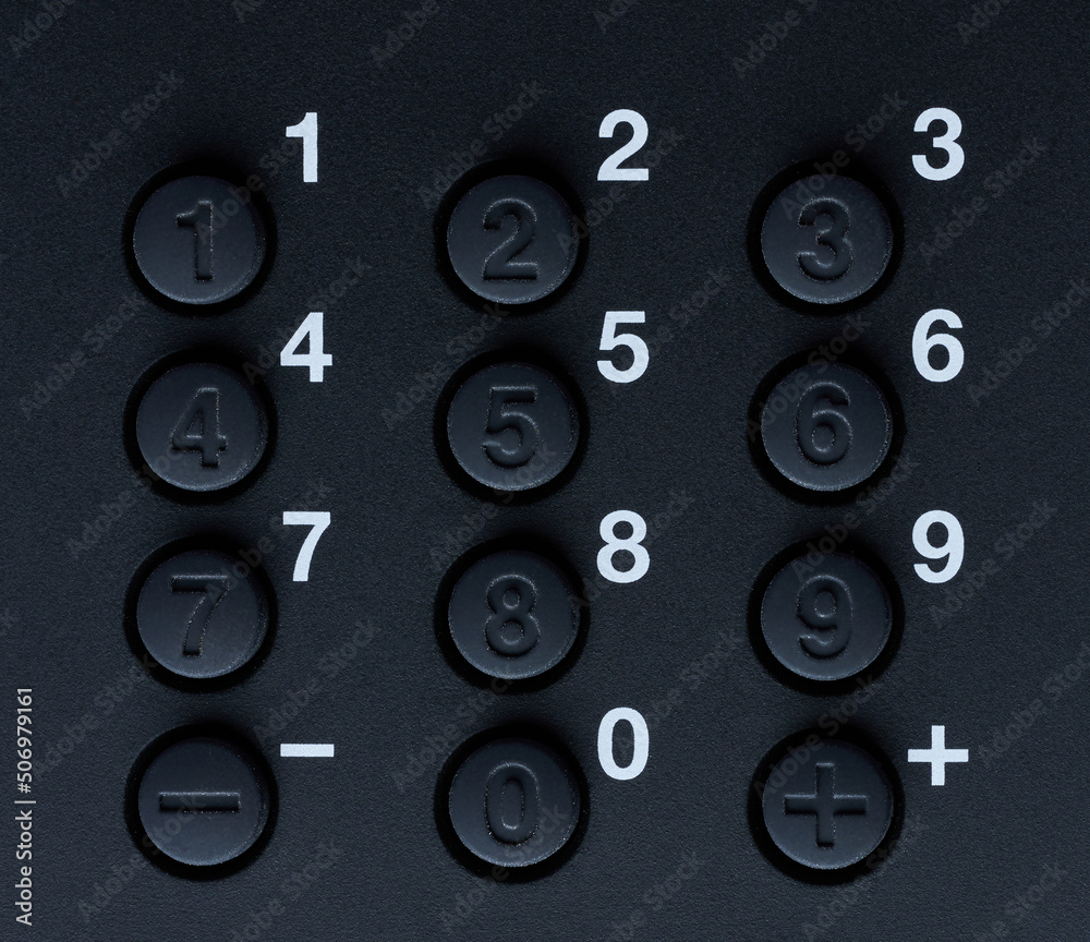 Black plastic keyboard with number buttons Black plastic keyboard with number buttons