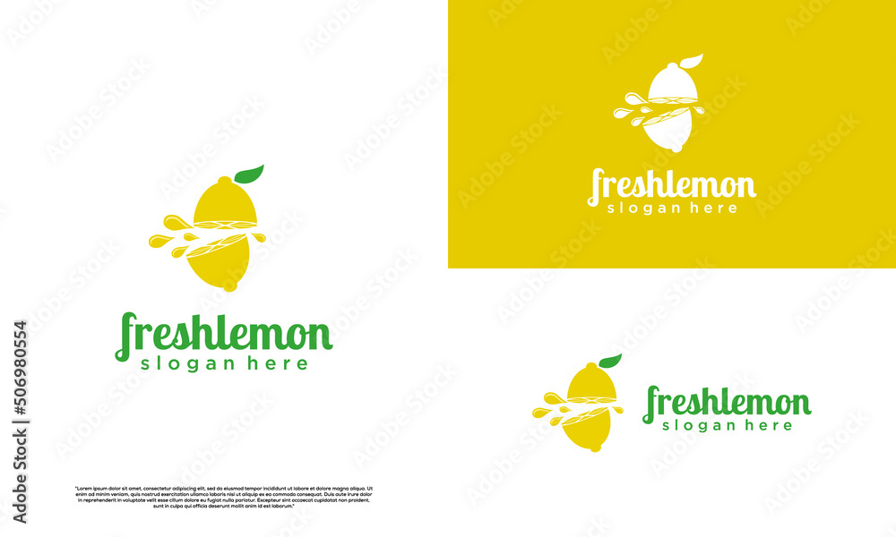 Grumpy Lemon fresh lemon logo design graphic element, lemon logo icon, sliced lemon ...