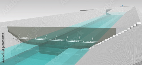 Tableau sur toile trash screen canal intake