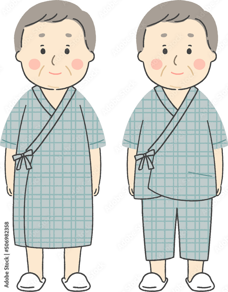入院着のシニア男性肥満