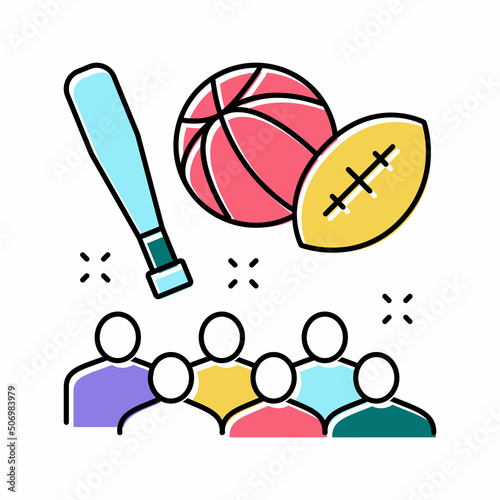 sports kids party color icon vector illustration
