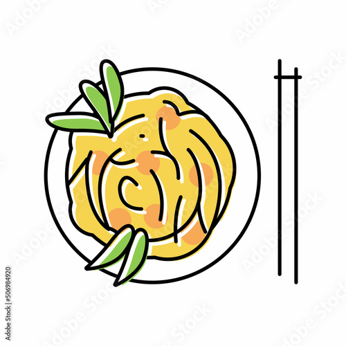 chinese pasta color icon vector illustration