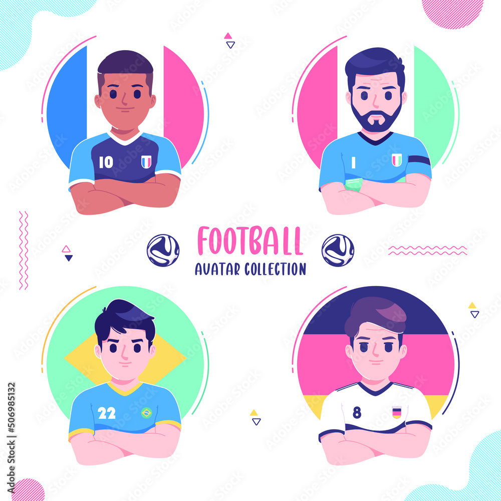 cute soccer player avatar design collection cute soccer player avatar design collection